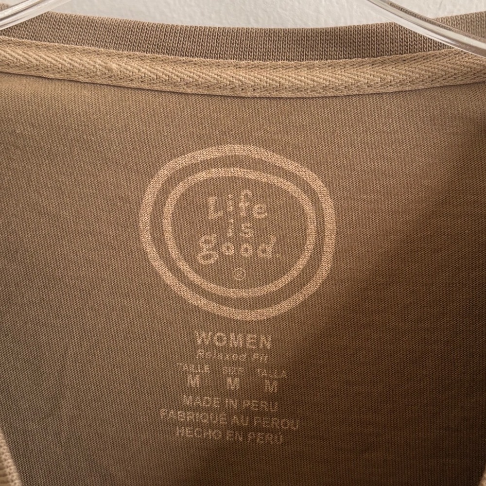 Life is Good Womens Brown Fall Leaves Long Sleeve Crusher Tee Relaxed Fit Medium - Picture 5 of 7